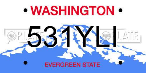 531YLI Washington License Plate