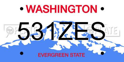 531ZES Washington License Plate