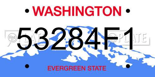 53284F1 Washington License Plate