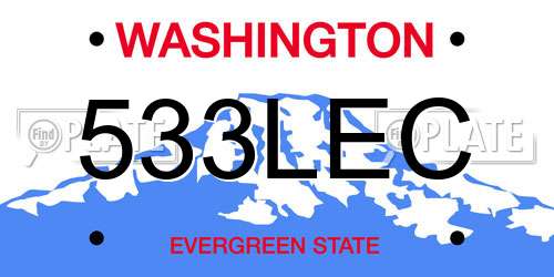 533LEC Washington License Plate