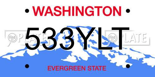 533YLT Washington License Plate