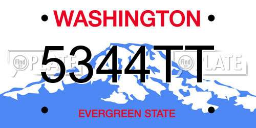 5344TT Washington License Plate