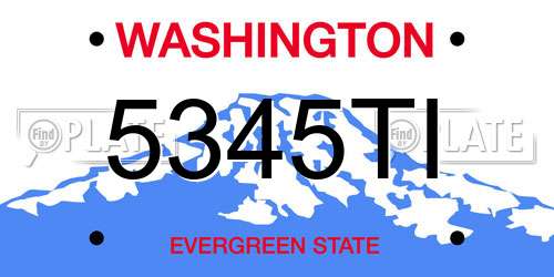 5345TI Washington License Plate