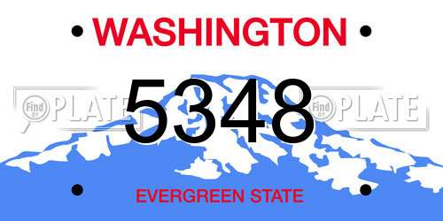 5348 Washington License Plate