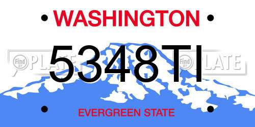 5348TI Washington License Plate