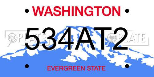 534AT2 Washington License Plate