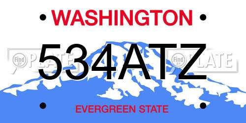 534ATZ Washington License Plate