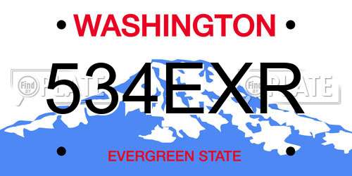 534EXR Washington License Plate