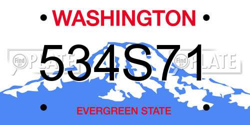 534S71 Washington License Plate