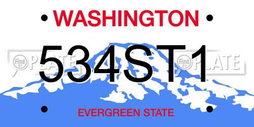 534ST1 Washington License Plate