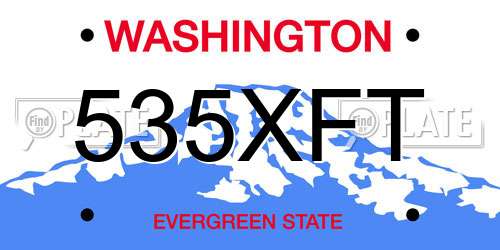 535XFT Washington License Plate