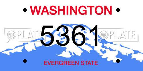 5361 Washington License Plate