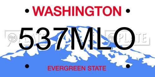 537MLO Washington License Plate