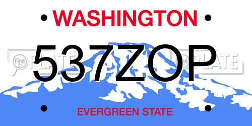 537ZOP Washington License Plate