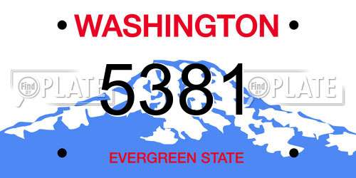 5381 Washington License Plate