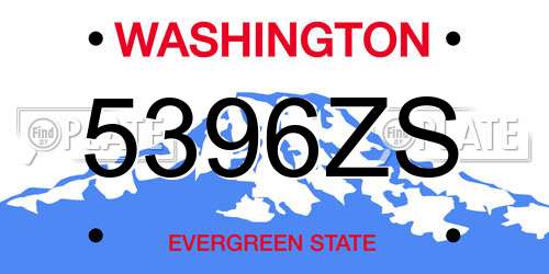 5396ZS Washington License Plate
