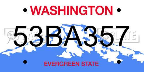 53BA357 Washington License Plate