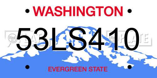 53LS410 Washington License Plate