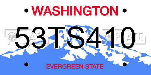 53TS410 Washington License Plate