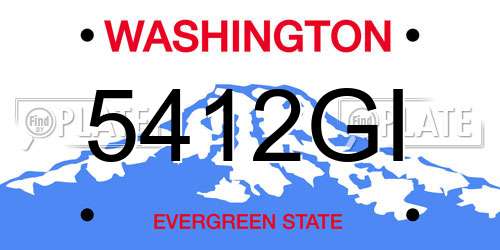 5412GI Washington License Plate