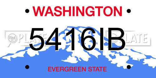 5416IB Washington License Plate