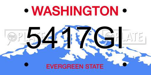 5417GI Washington License Plate