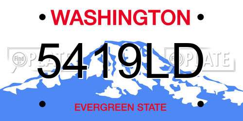 5419LD Washington License Plate