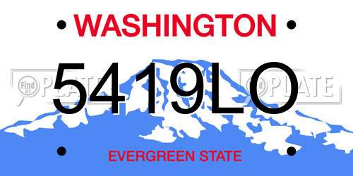 5419LO Washington License Plate