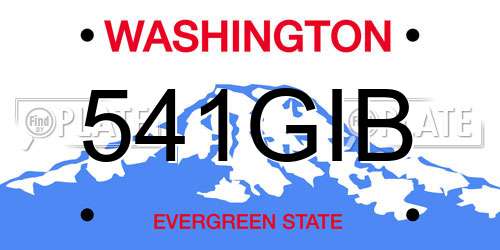 541GIB Washington License Plate