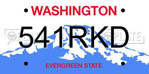 541RKD Washington License Plate