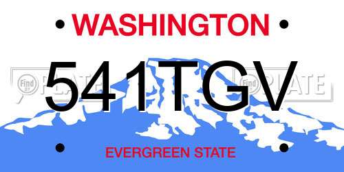 541TGV Washington License Plate