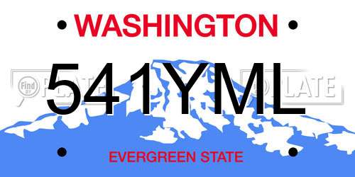 541YML Washington License Plate