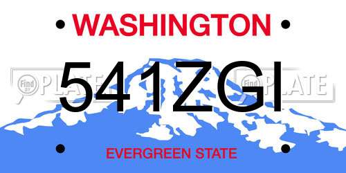 541ZGI Washington License Plate