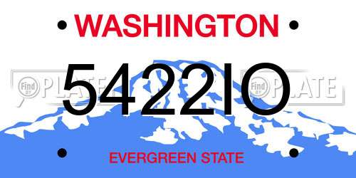 5422IO Washington License Plate