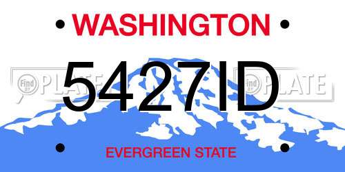 5427ID Washington License Plate