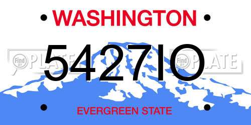 5427IO Washington License Plate