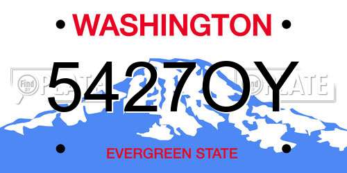 5427OY Washington License Plate
