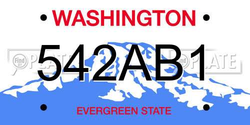 542AB1 Washington License Plate