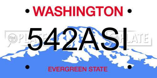 542ASI Washington License Plate