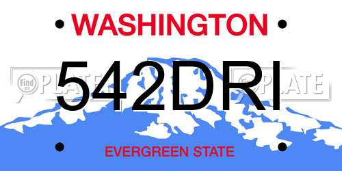 542DRI Washington License Plate