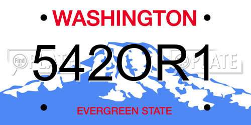 542OR1 Washington License Plate