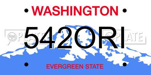542ORI Washington License Plate
