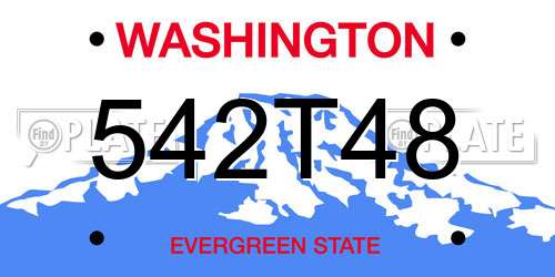 542T48 Washington License Plate