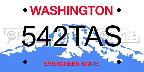 542TAS Washington License Plate