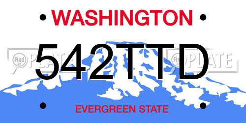 542TTD Washington License Plate