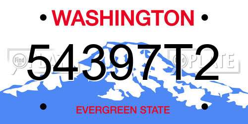 54397T2 Washington License Plate