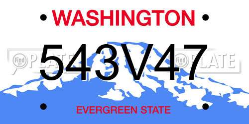 543V47 Washington License Plate
