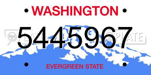 5445967 Washington License Plate