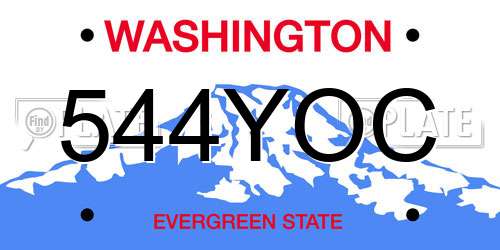 544YOC Washington License Plate