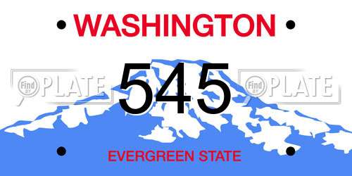 545 Washington License Plate